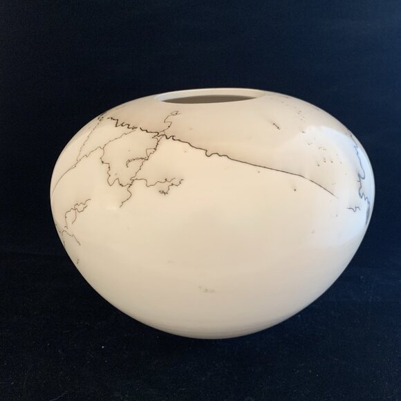 1995 Michael Morier Pueblo Horse Hair Pottery Vase 7.25" Native American Vintage - Picture 5 of 10